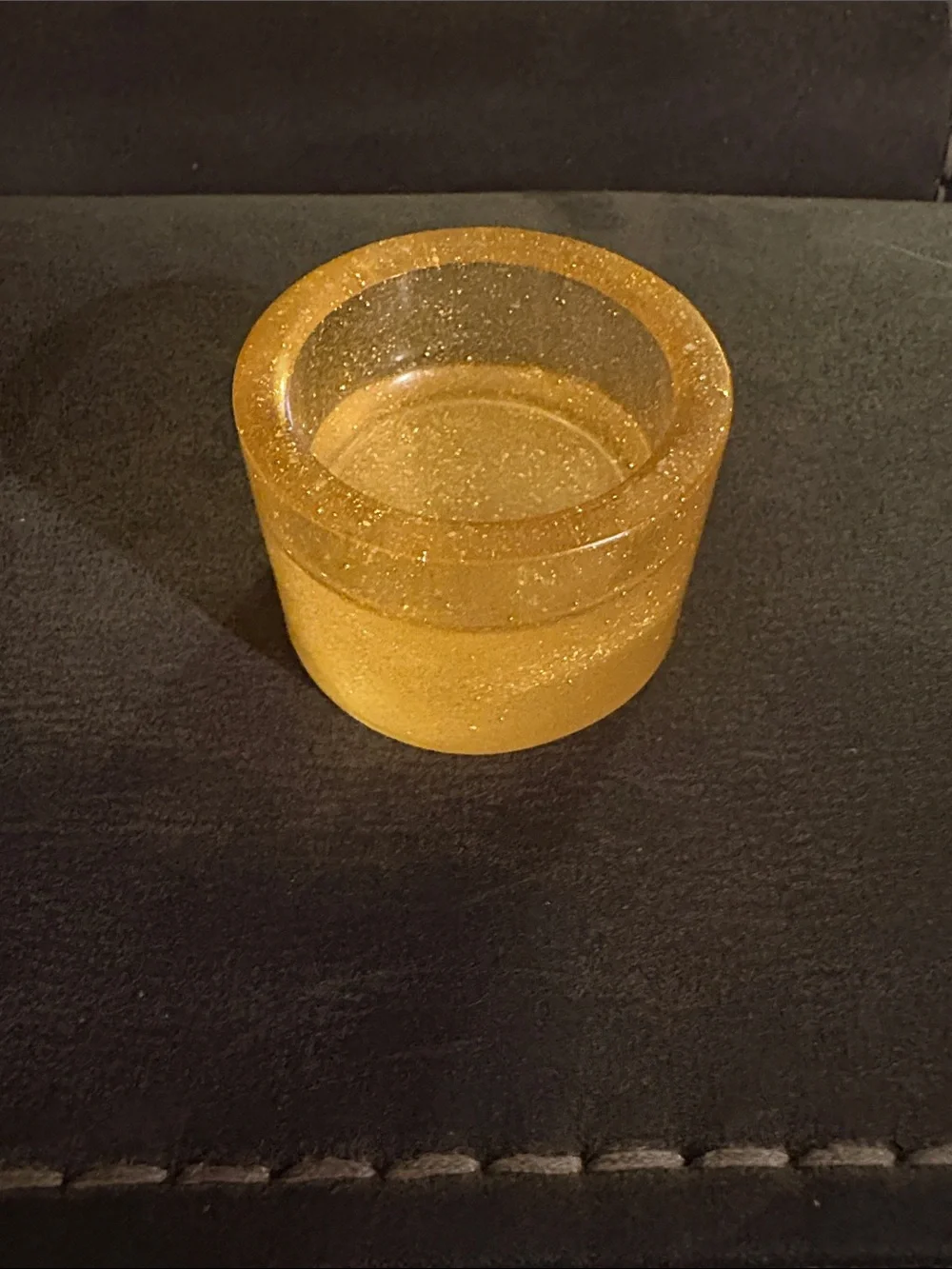 Gold Glitter Resin Tea Light Candle Holder